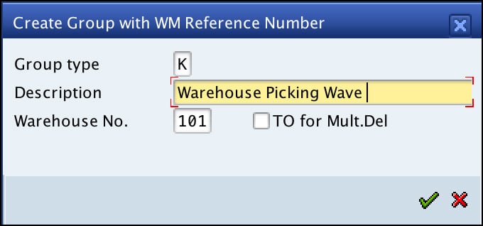 Grouping Via SAP ERP WM