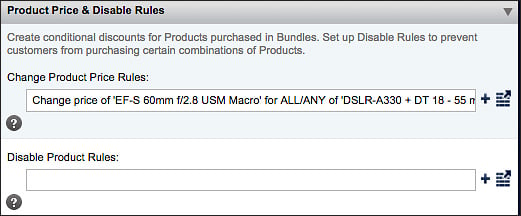 Product Price and Disable Rules