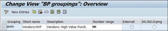 Change View "BP Groupings"