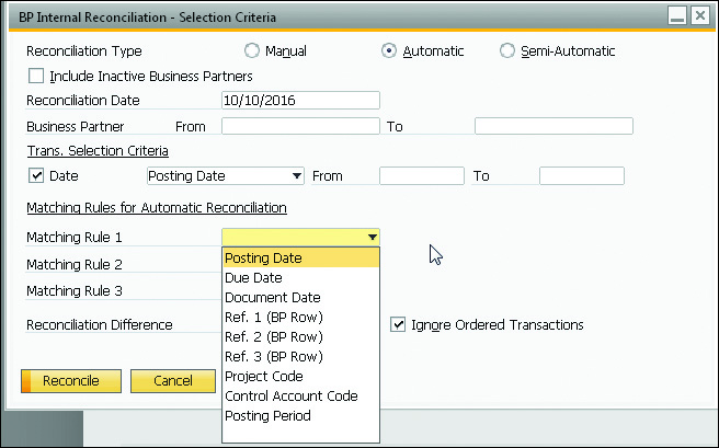 sap movement type and reconciliation