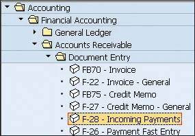 Creating Incoming Payment SAP FI