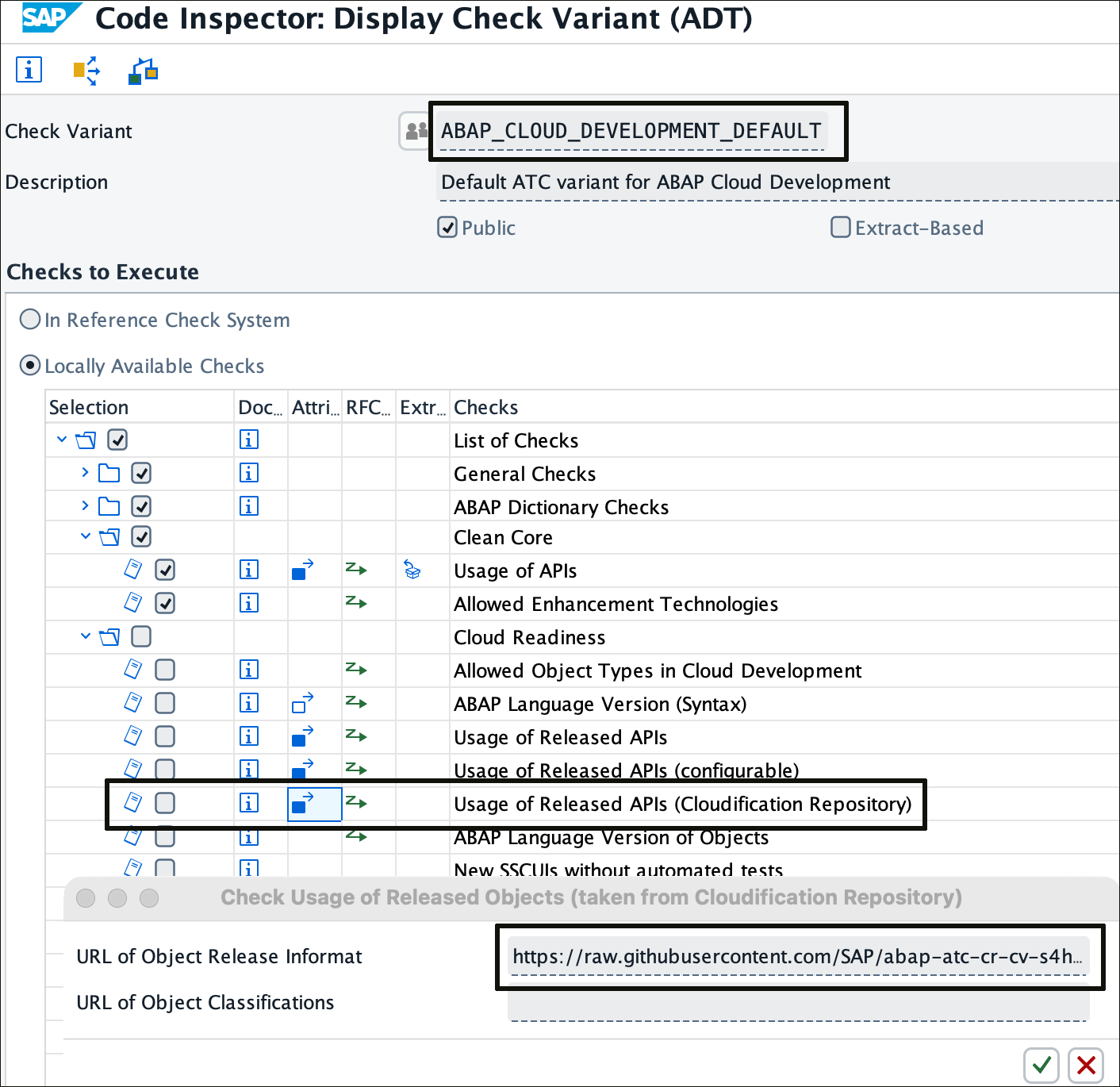 ATC Variant ABAP_CLOUD_DEVELOPMENT_DEFAULT