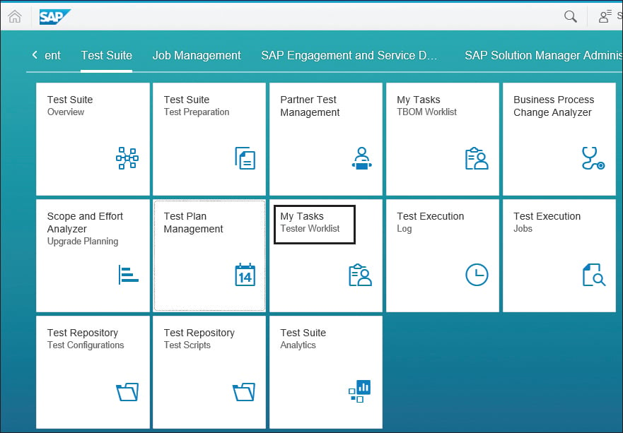 SAP Solution Manager Tester Worklist