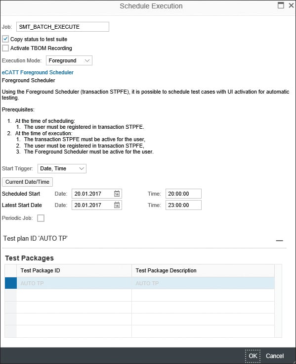SAP Solution Manager Schedule Execution