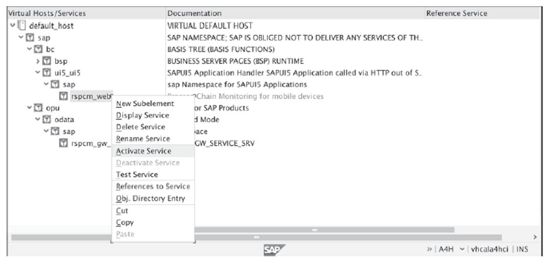Activating the SAPUI5 Application for Process Chain Monitoring