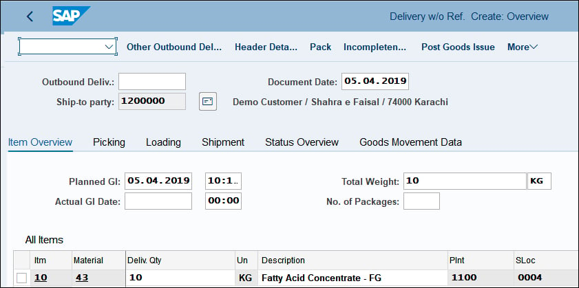 Delivery without Reference SAP QM