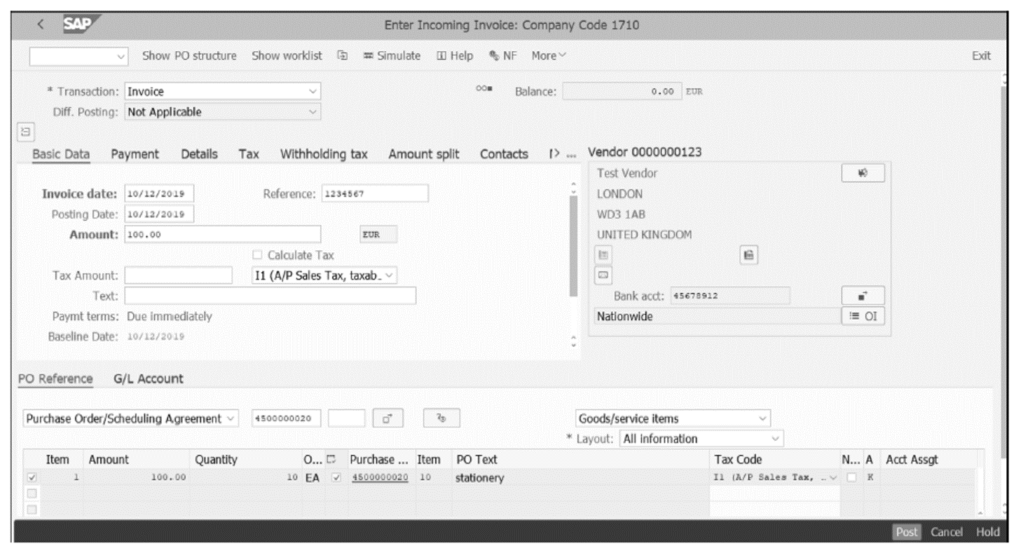 How to Create an SAP S/4HANA Invoice Receipt