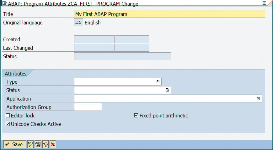 Defining ABAP Program Attributes