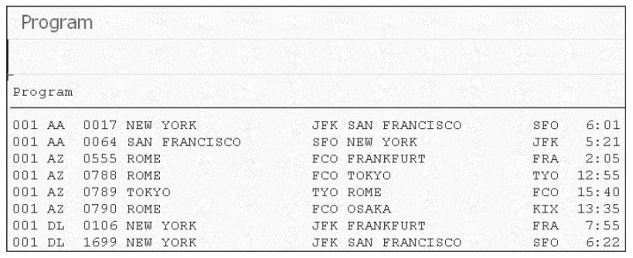 ABAP List Output Example