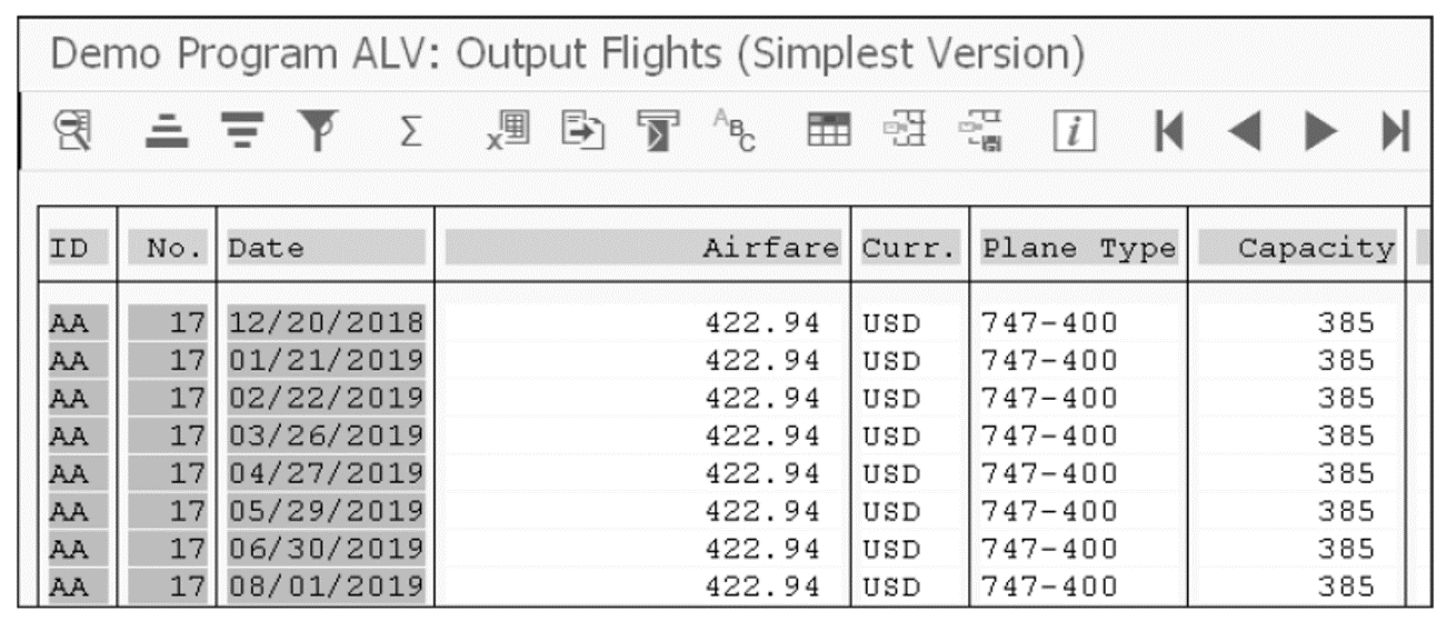 ALV List Example