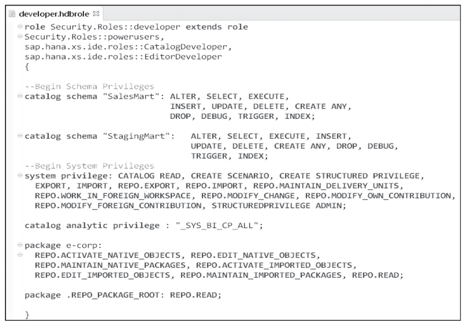 Case Study Creating Repository Roles in SAP HANA