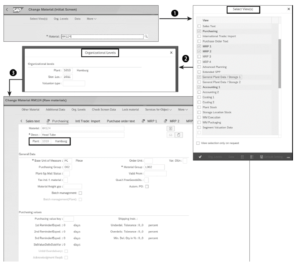 Accessing the Material Data with the Change Material App