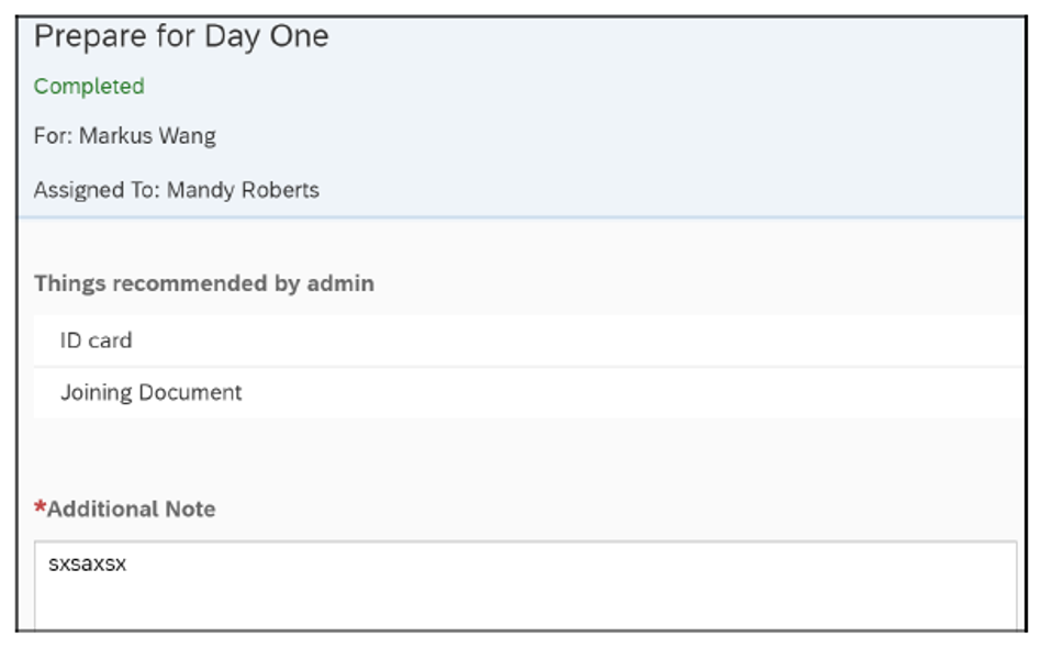 SAP SuccessFactors Onboarding 2.0: Tasks for Program Participants