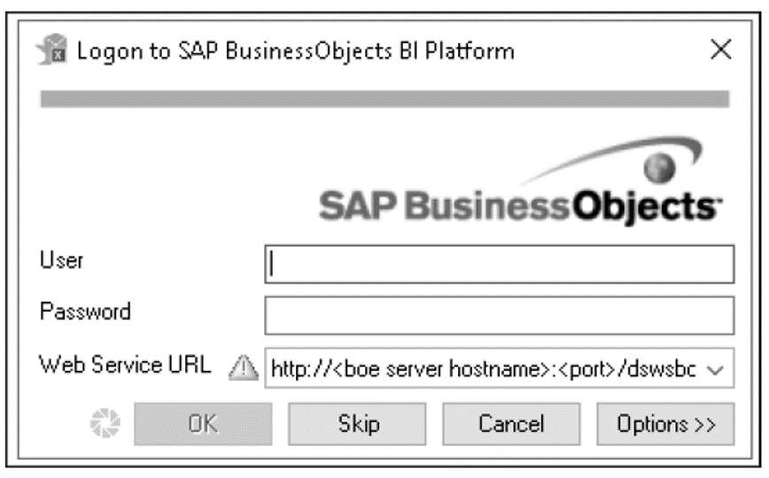Logging On to the SAP BusinessObjects BI Platform