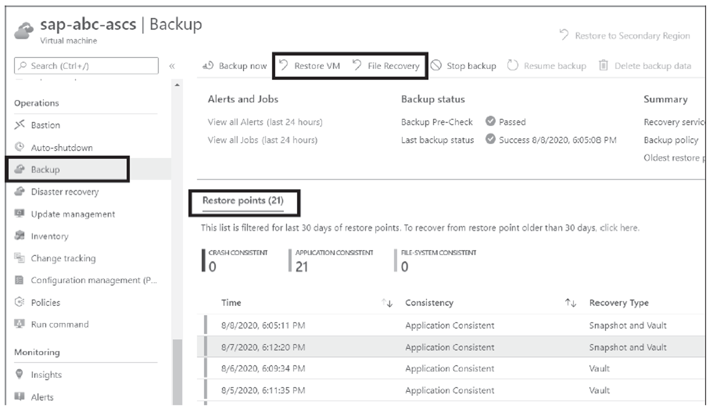 VM Restore Experience from the Microsoft Azure Portal