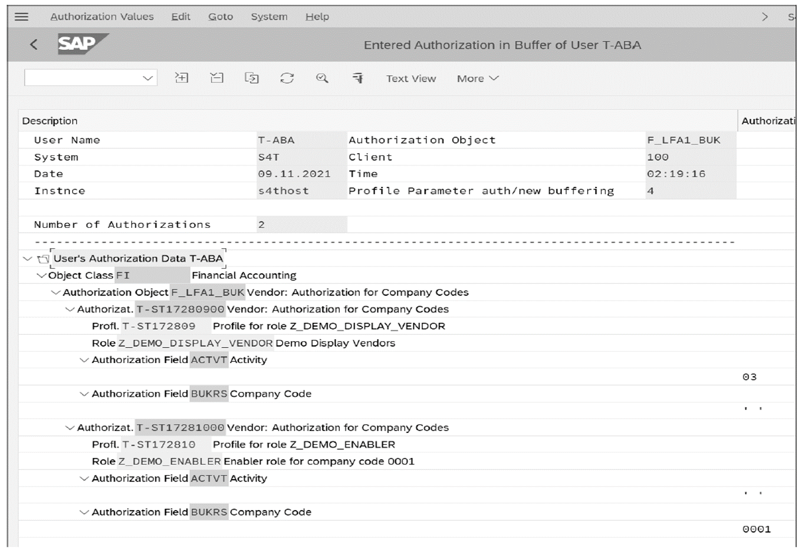 User Buffer of User with Both Roles Assigned