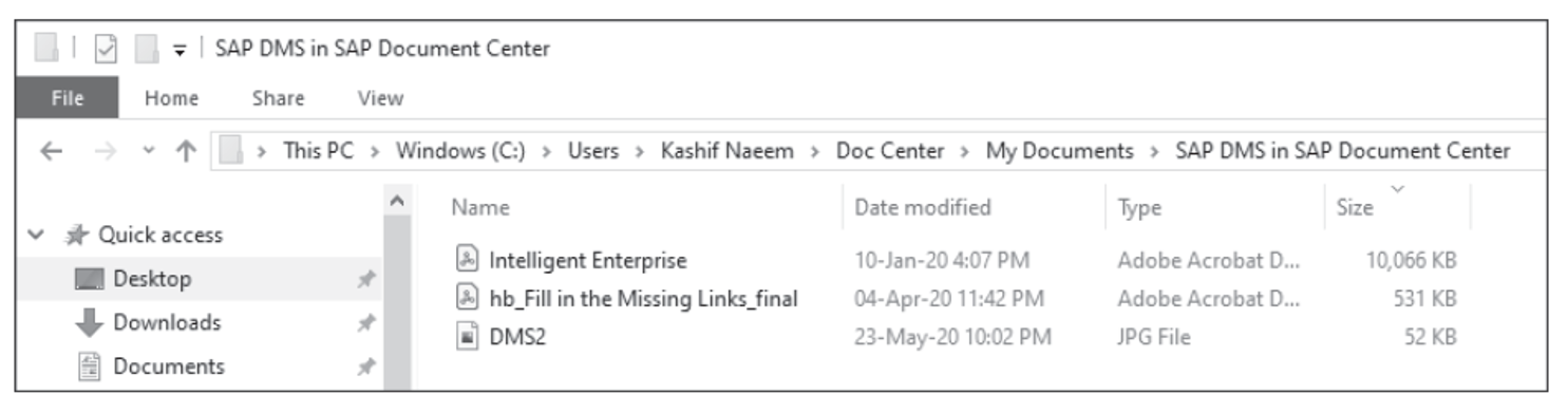 SAP Document Center: Desktop View