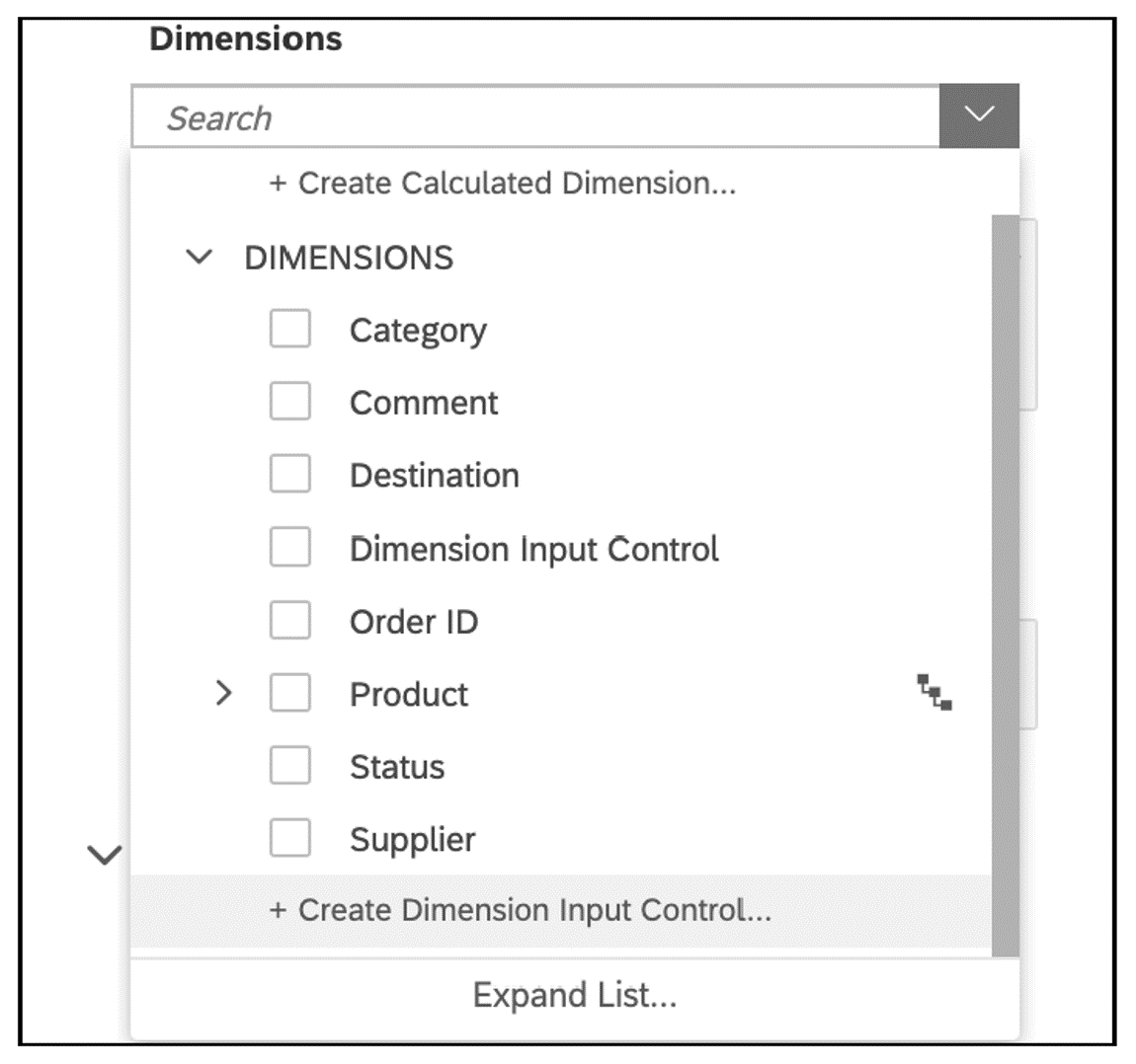 Dimension Input Control Option