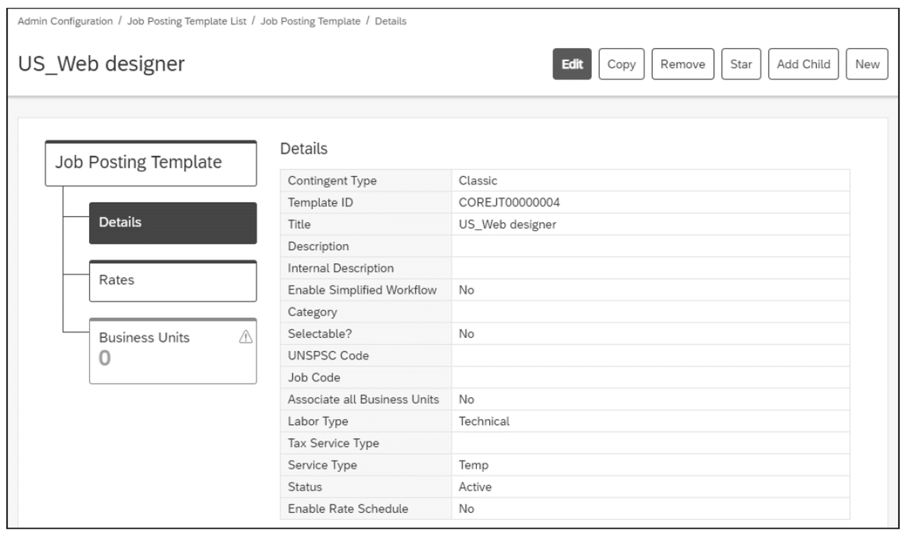 Creating Job Posting Templates in SAP Fieldglass