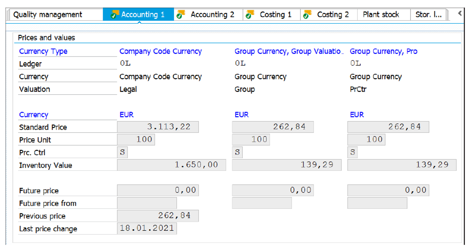 account assignment category in material master