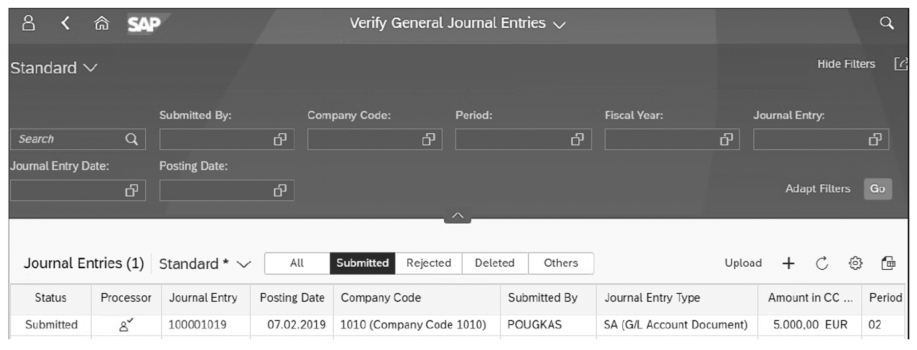 Verify General Journal Entries for Requester App