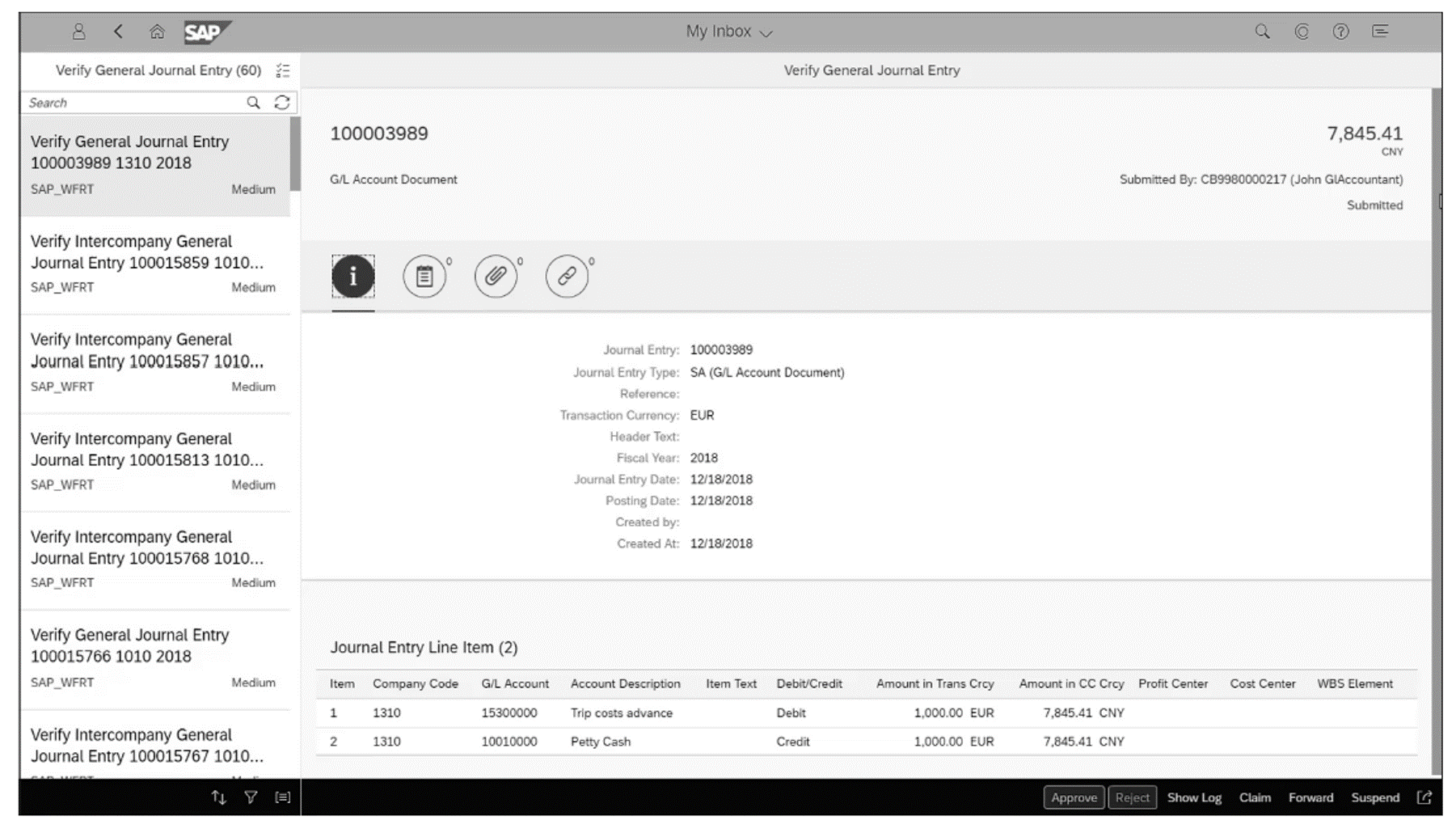 Verify Journal Entry for Processor