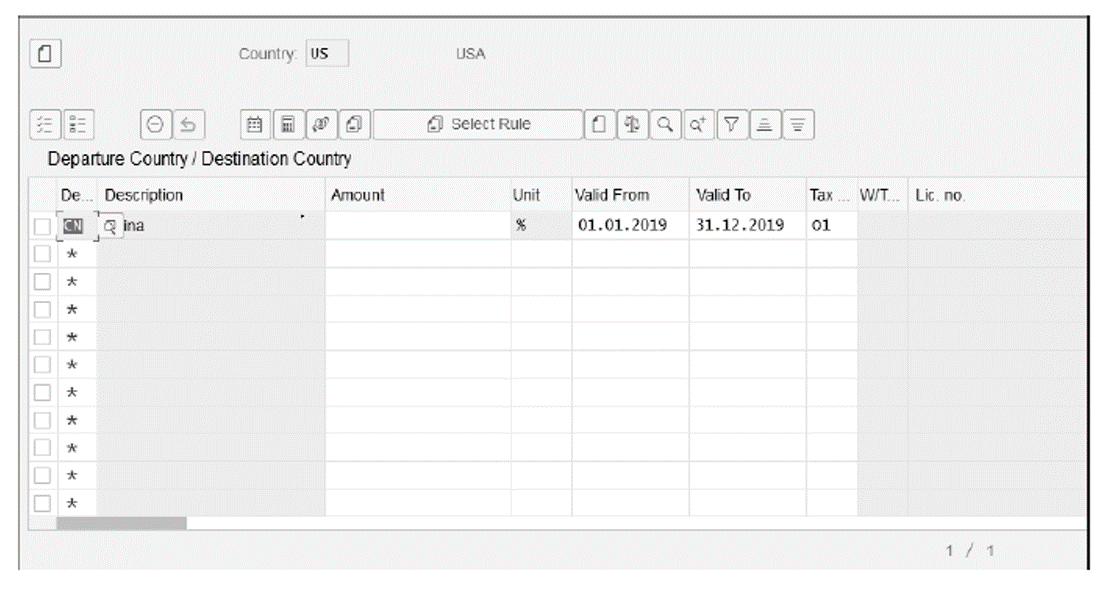 Tax Condition Record