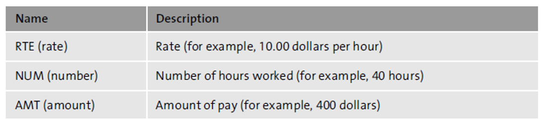 Elements of a Wage Type