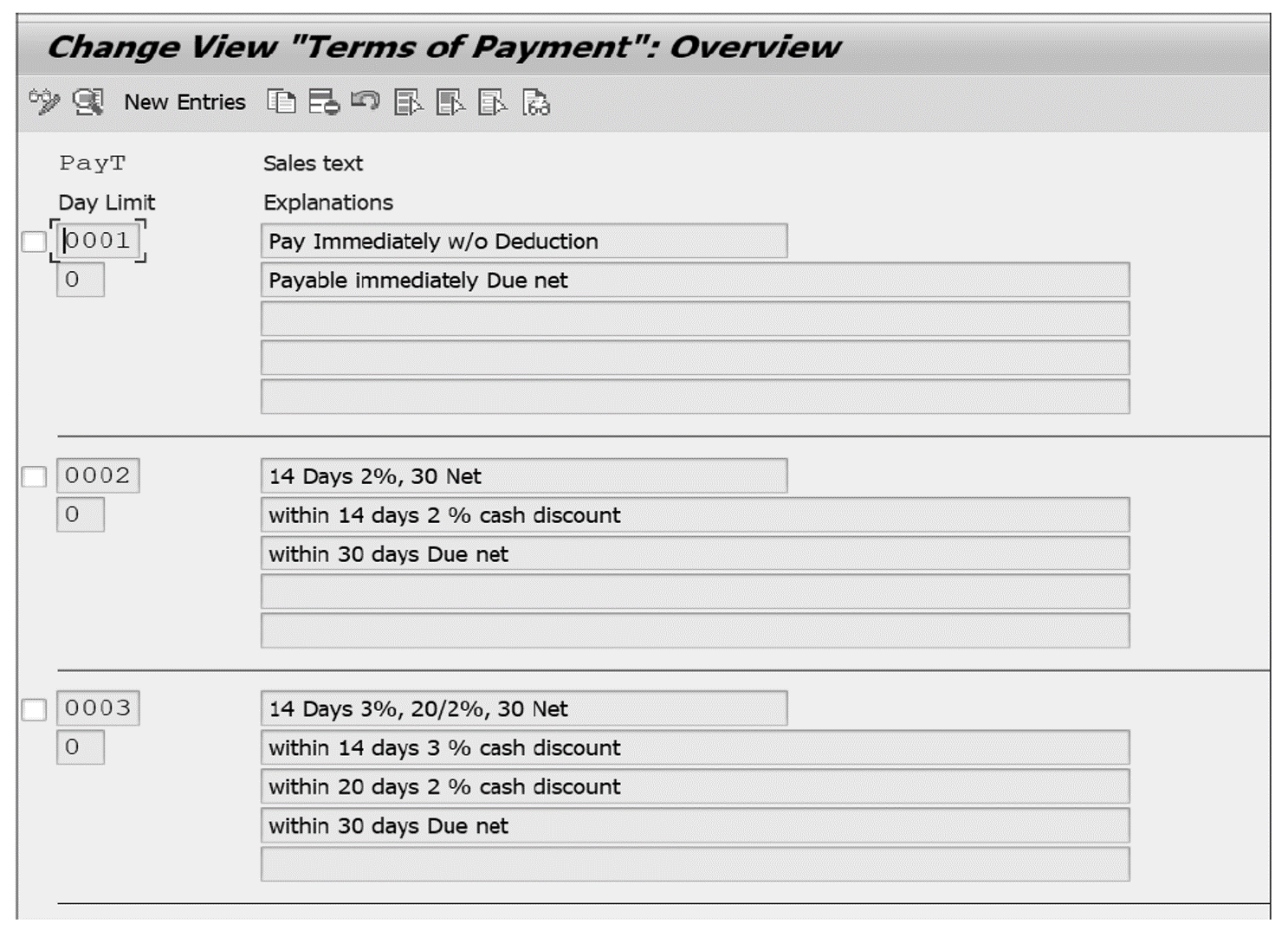 Selecting a Payment Term