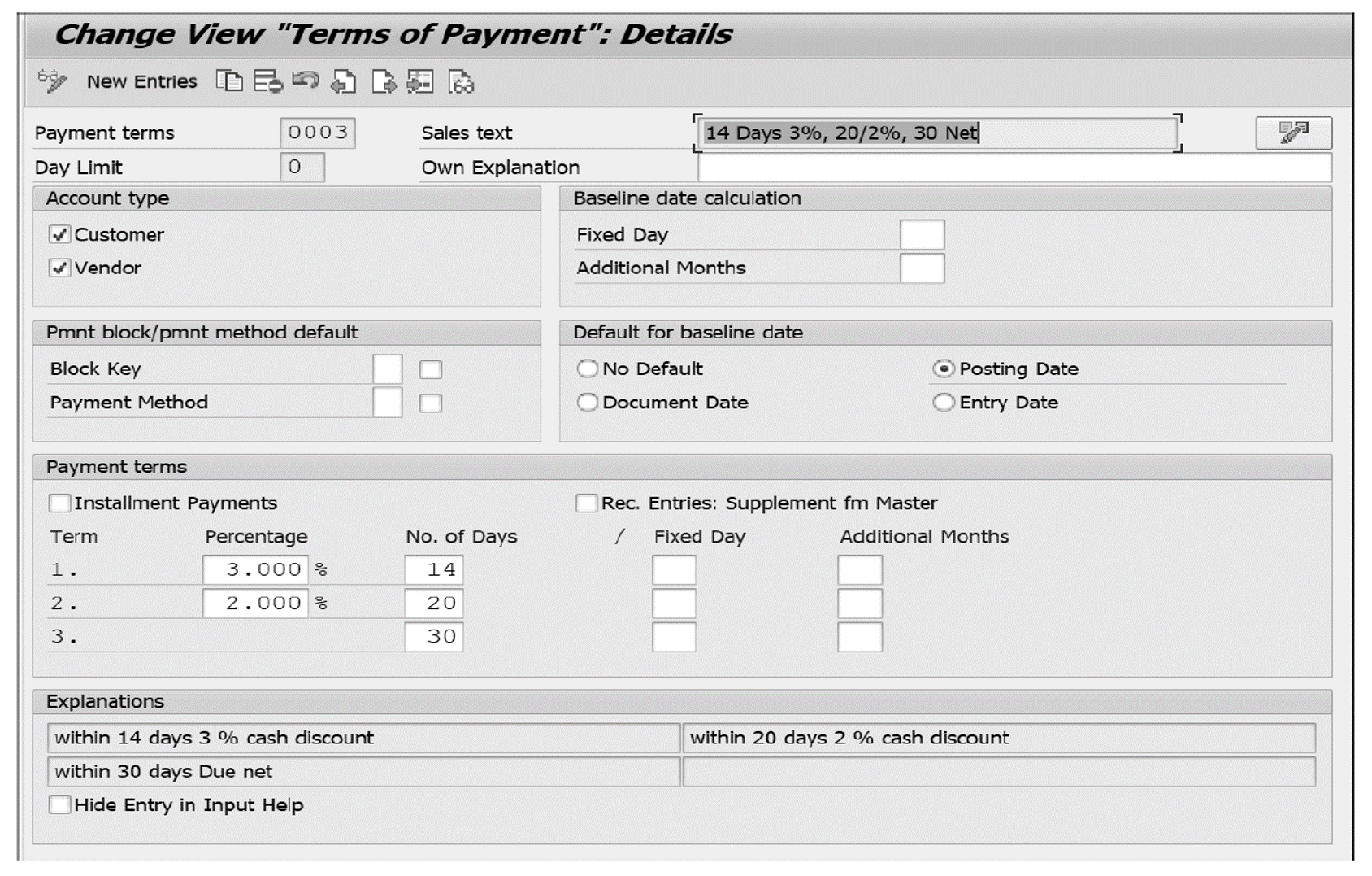 Configuring a Payment Term