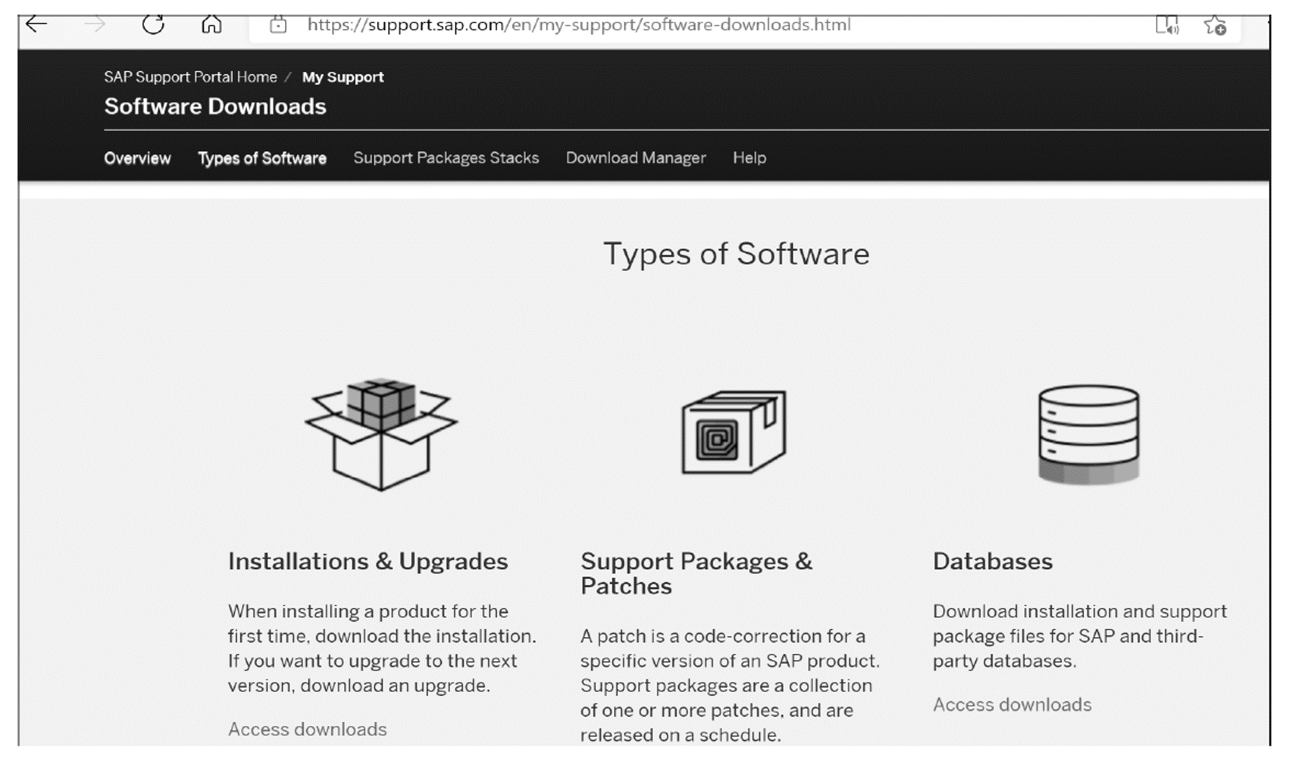Centro de software: tipos de software2