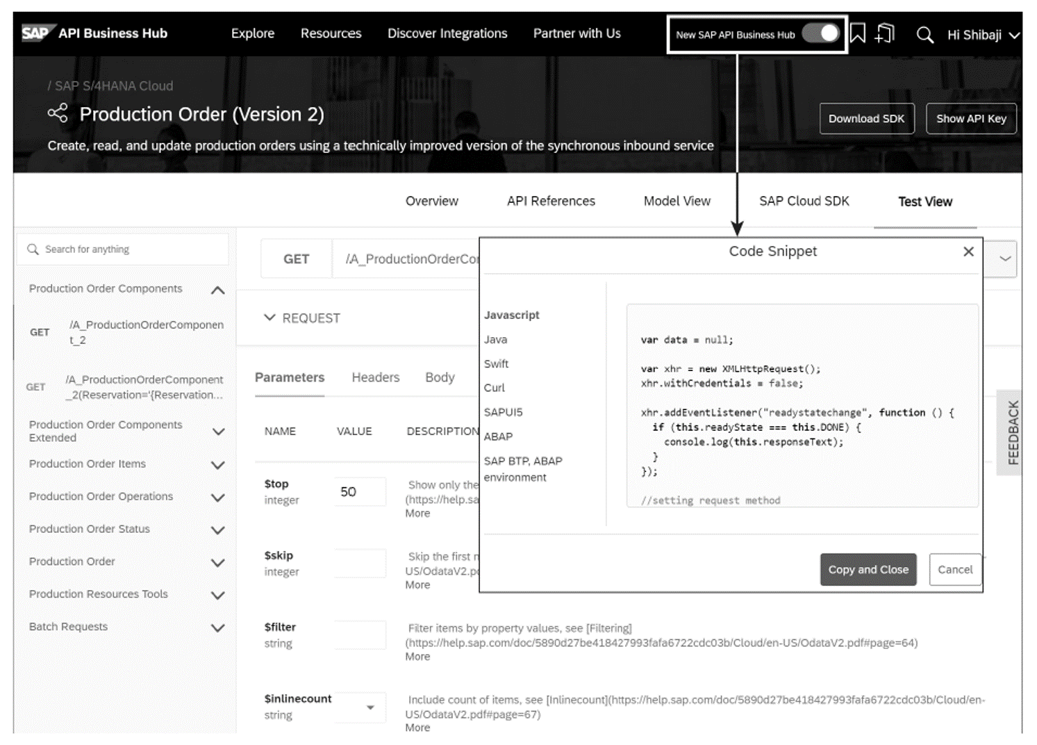 SAP API Business Hub: Classic and Advanced Views