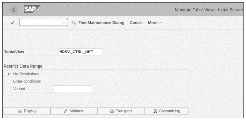 Maintain Table