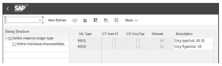 Material Ledger Settings