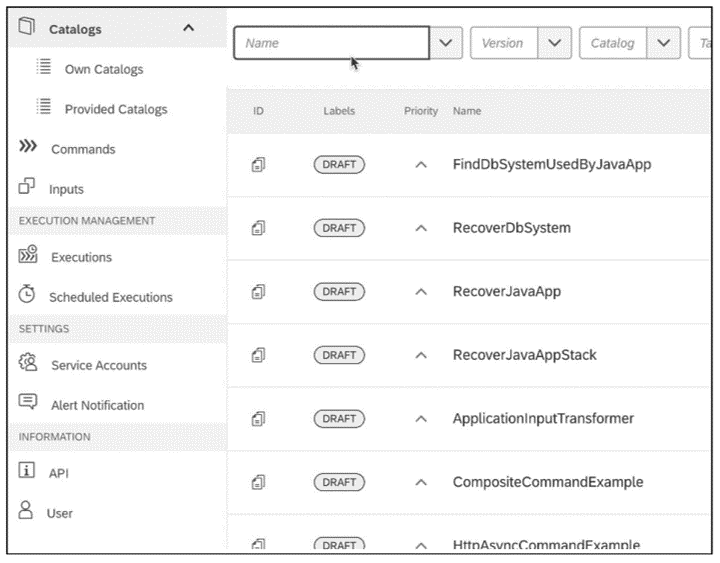 Default Catalog: Most Common Recommended Actions