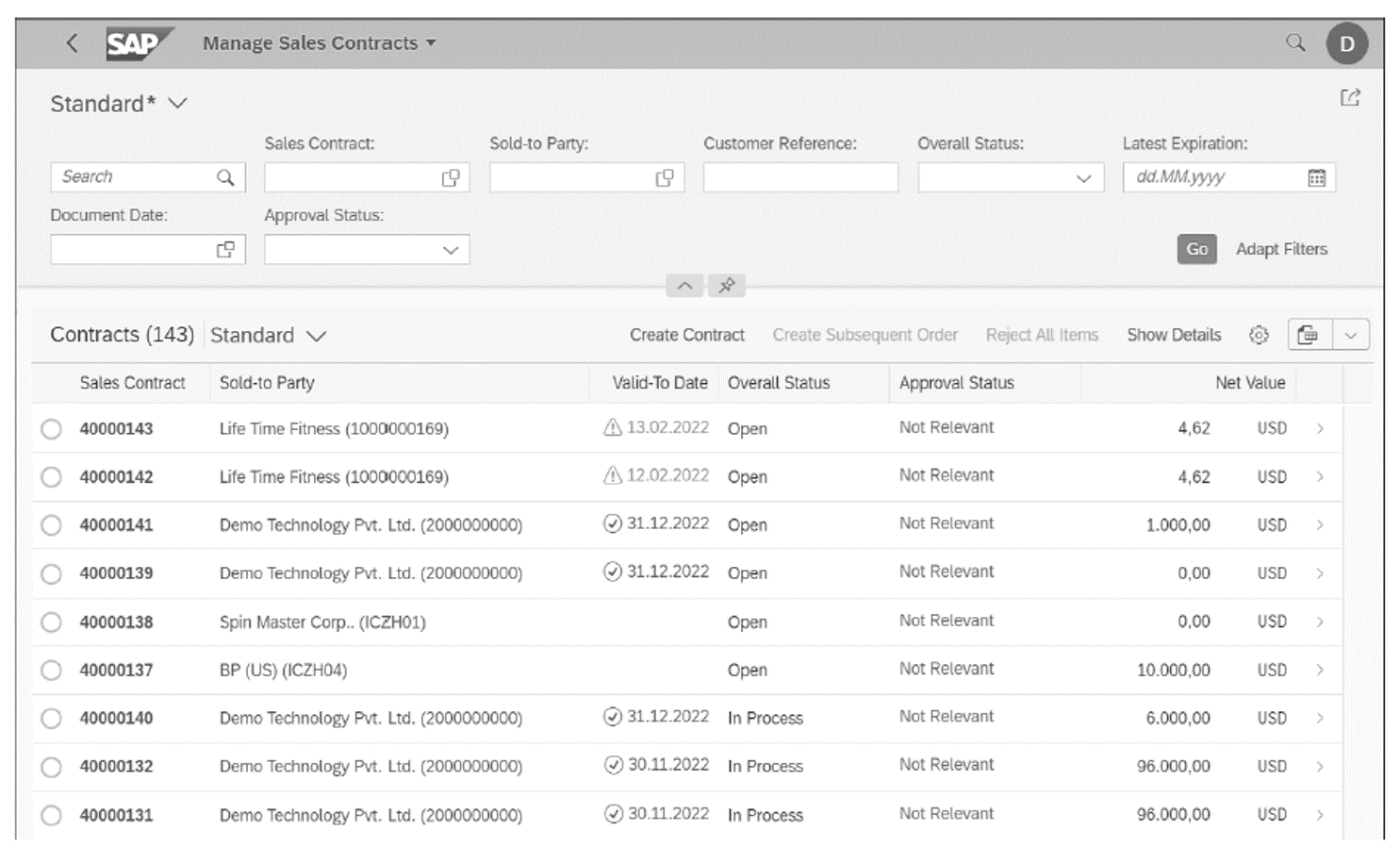 Manage Sales Contracts App