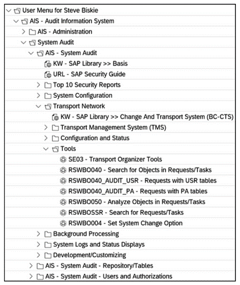 AIS Menu Expanded to Show Options