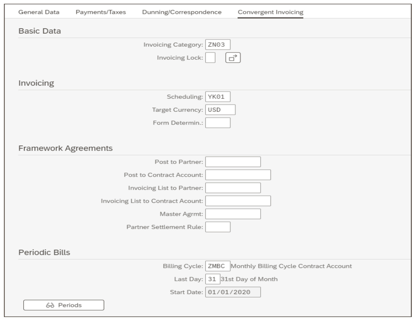 Settings Related to SAP Convergent Invoicing in Contract Accounts: McFarland Systems