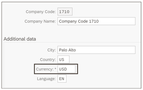Company Code Currency Settings