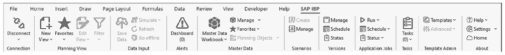 SAP IBP Tab in Excel