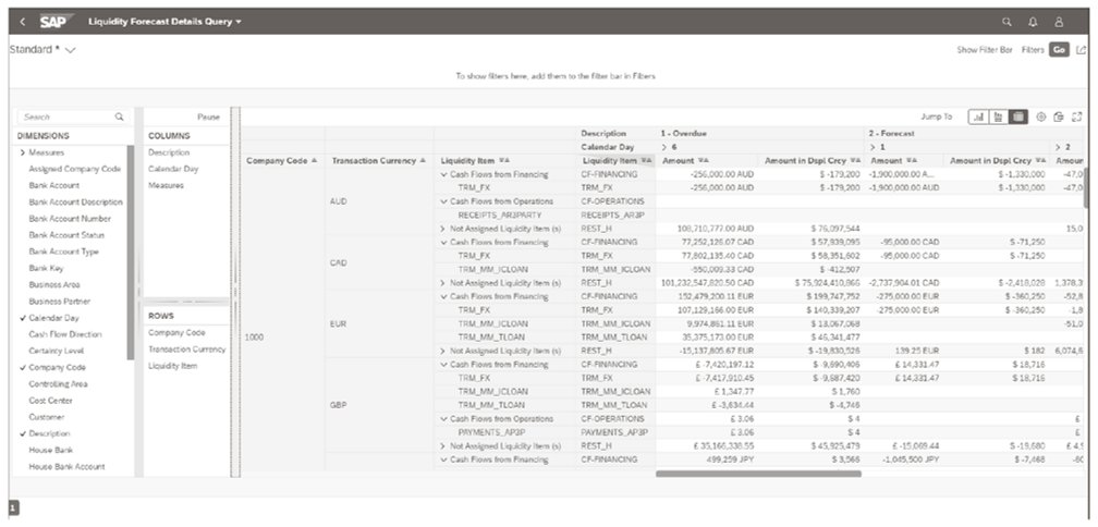 Liquidity Forecast Report