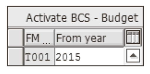 Activate BCS for a Funds Management Area from Fiscal Year