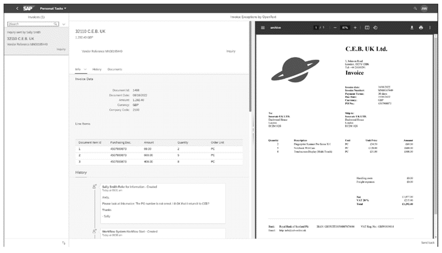 Invoice Exceptions App for Handling Inquiries