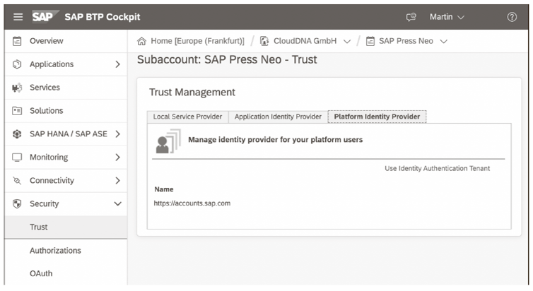 Default Settings for the SAP Platform Identity Provider Service