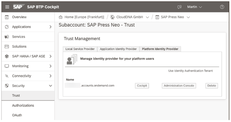 Configuring an Identity Authentication Tenant as the Platform Identity Provider