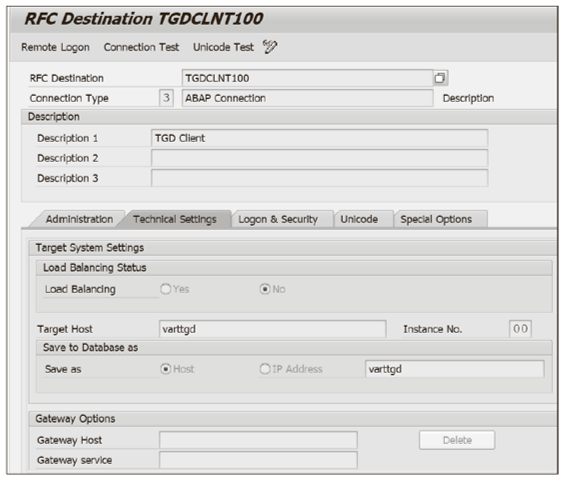 RFC Destination Definition