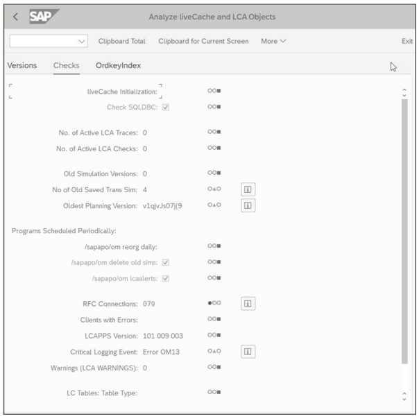 SAP liveCache Health Check Report in SAP S/4HANA