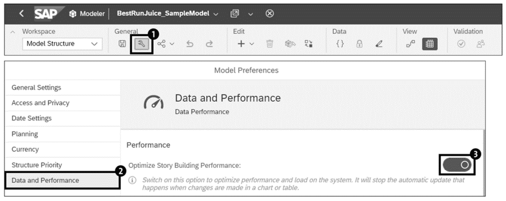 Activate the Optimize Story Building Performance Mode in the Story Preferences