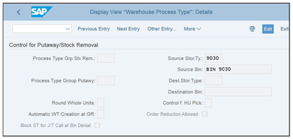 Sap External Processing Control Key Warehouse Process Type Fields and Attributes in SAP S/4HANA EWM
