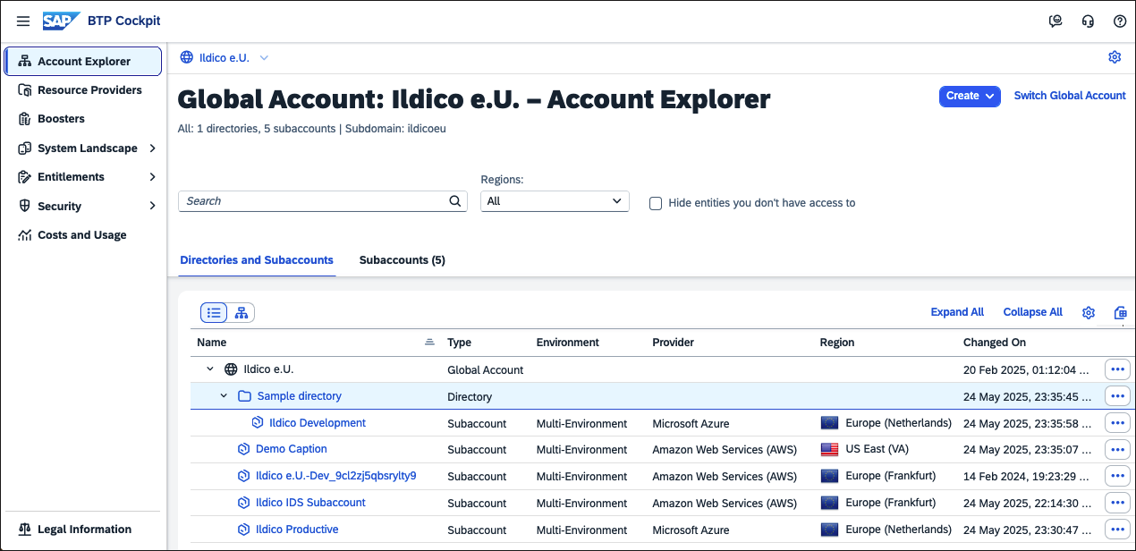 Example of Using Directories